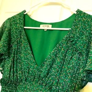 Max Studio silky green dress